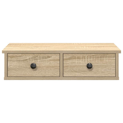 Wandschap met lades 60x25x15 cm bewerkt hout sonoma eikenkleur