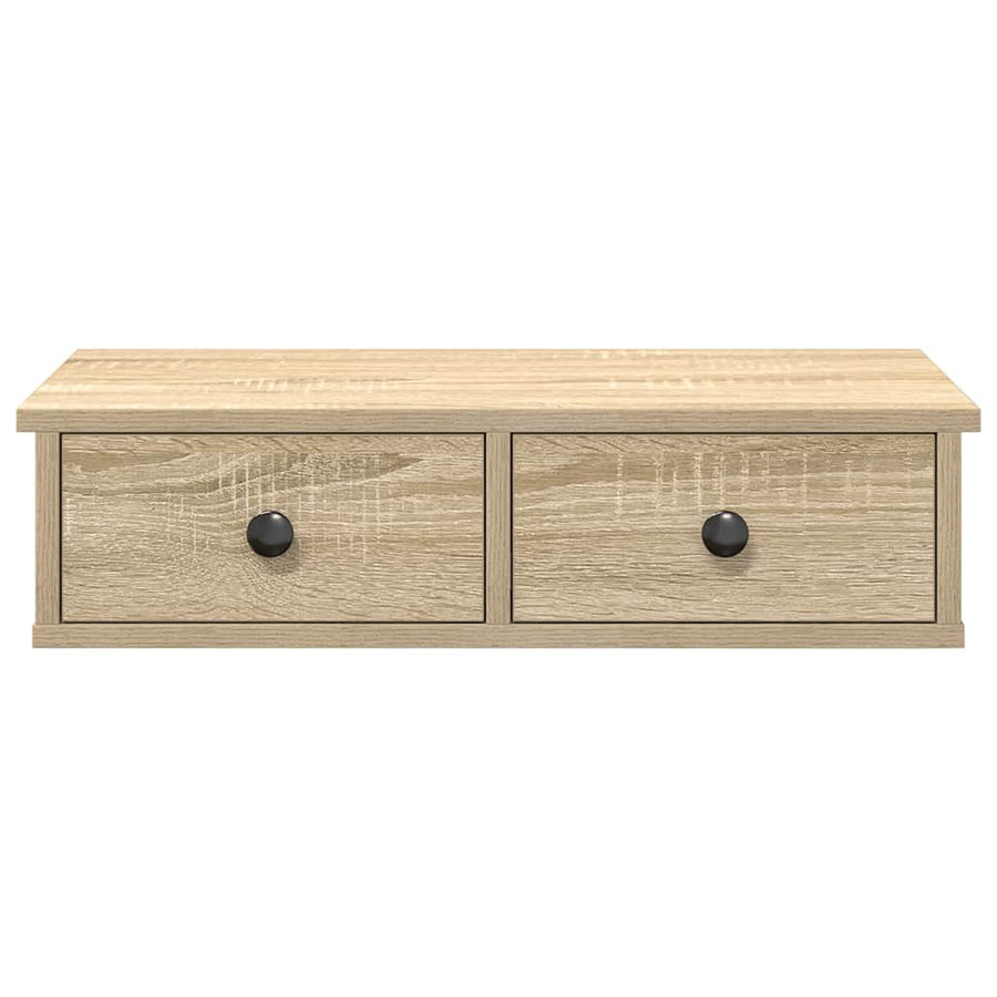 Wandschap met lades 60x25x15 cm bewerkt hout sonoma eikenkleur