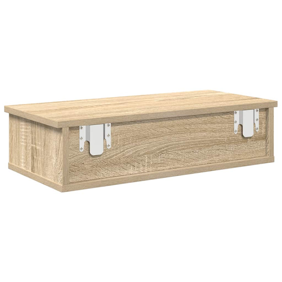 Wandschap met lades 60x25x15 cm bewerkt hout sonoma eikenkleur