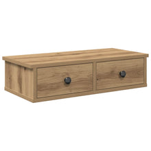 Wandschap met lades 60x25x15 cm bewerkt hout artisanaal eiken