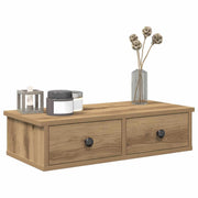 Wandschap met lades 60x28x15 cm bewerkt hout eiken