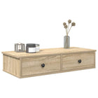 Wandschap met lades 80x31x17 cm bewerkt hout sonoma eiken