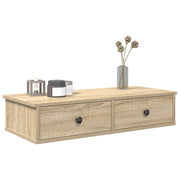 Wandschap met lades 80x31x17 cm bewerkt hout sonoma eiken