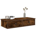 Wandschap met lades 80x31x17 cm bewerkt hout gerookt eiken