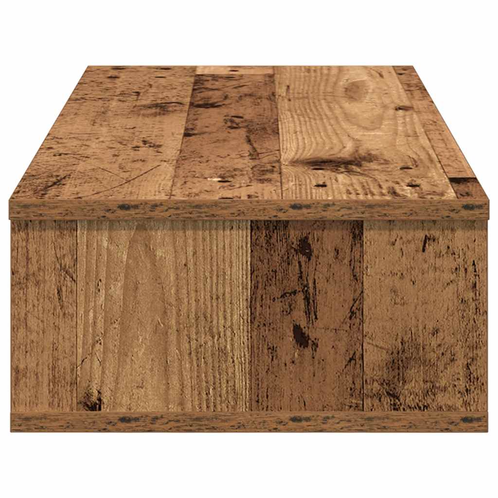 Wandschap met lades 80x31x17 cm bewerkt hout oud houtkleurig
