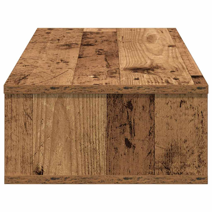 Wandschap met lades 80x31x17 cm bewerkt hout oud houtkleurig