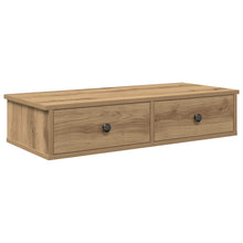 Wandschap Met Lades Bewerkt Hout Artisanaal Eiken 80 x 31 x 17 cm artisanaal eikenkleurig