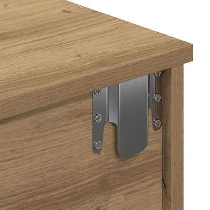 Wandschap Met Lades Bewerkt Hout Artisanaal Eiken 80 x 31 x 17 cm artisanaal eikenkleurig