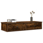 Wall shelf with drawers 100x37.5x19 cm treated smoked oak wood
