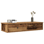 Wandschap met lades 100x37,5x19 cm bewerkt hout