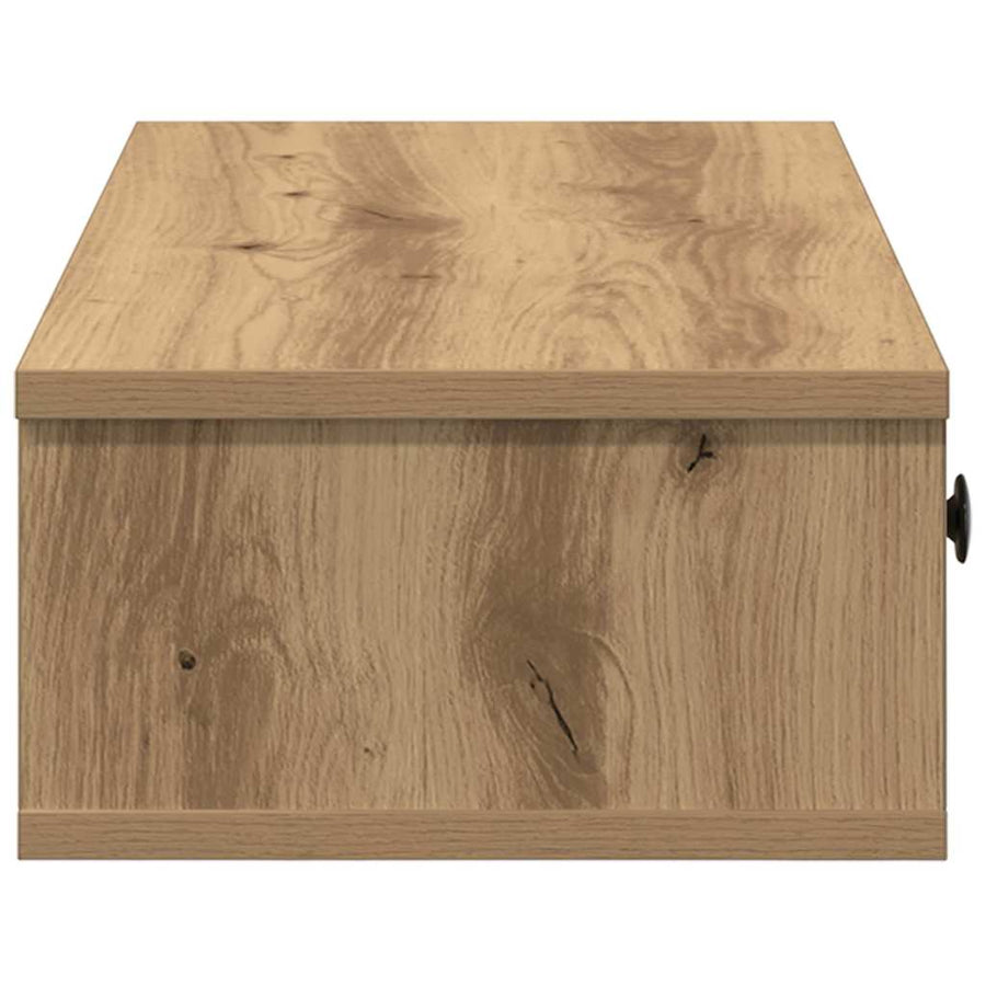 Wandschap Met Lades 100X37,5X19Cm Bewerkt Hout Artisanaal Eiken 100 x 34 x 19 cm artisanaal eikenkleurig