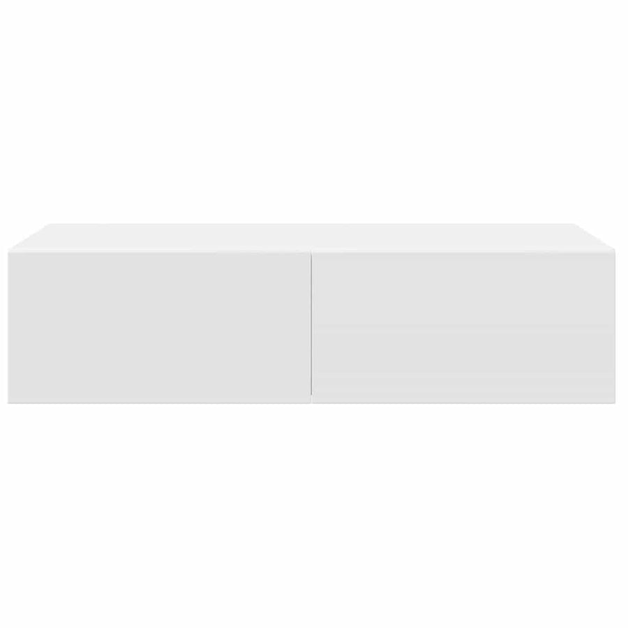 Wandschap met lades 60x26,5x15 cm bewerkt hout wit