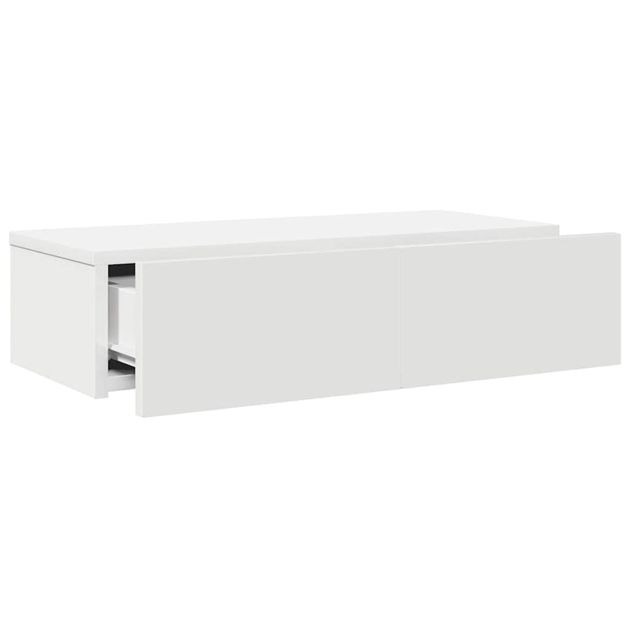 Wandschap met lades 60x26,5x15 cm bewerkt hout wit