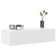 Wall shelf with drawers 60x26.5x15 cm treated wood white