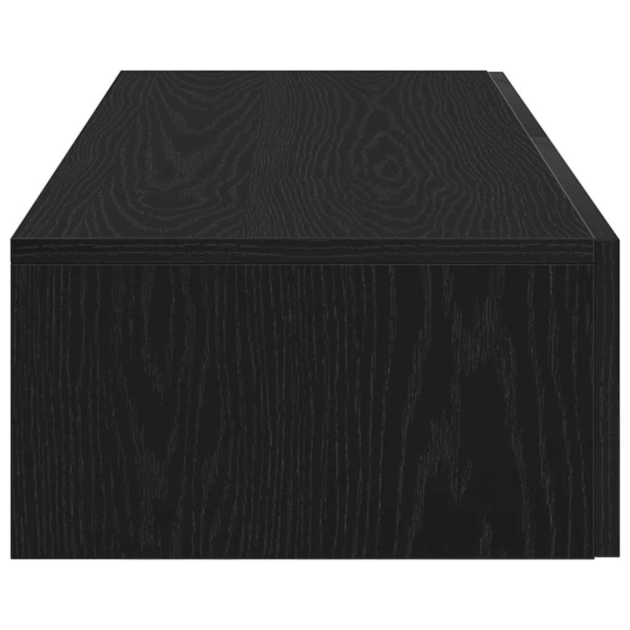 Wandschap met lades 60x26,5x15 cm bewerkt hout zwart