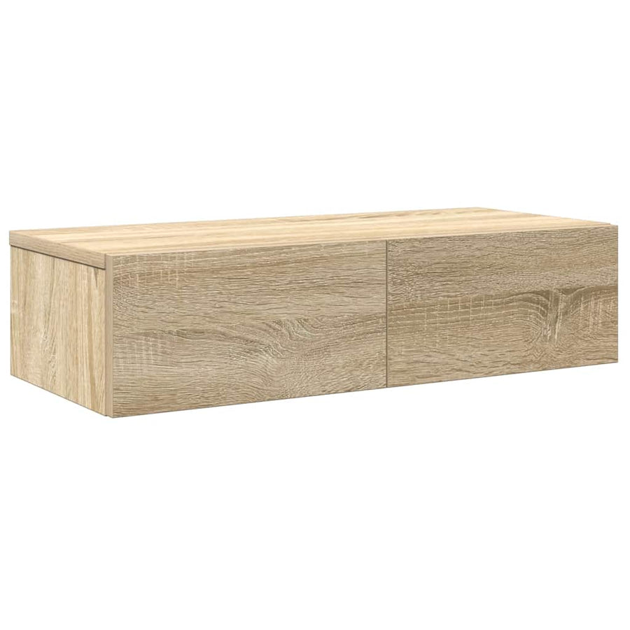 Wandschap met lades 60x26,5x15cm bewerkt hout sonoma eikenkleur