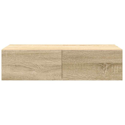 Wandschap met lades 60x26,5x15cm bewerkt hout sonoma eikenkleur