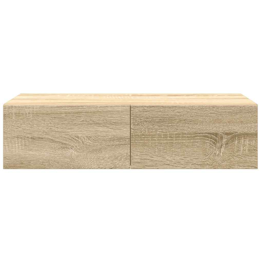 Wandschap met lades 60x26,5x15cm bewerkt hout sonoma eikenkleur