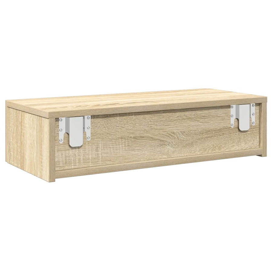 Wandschap met lades 60x26,5x15cm bewerkt hout sonoma eikenkleur