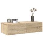 Wandschap met lades 60x26,5x15 cm bewerkt hout sonoma eiken