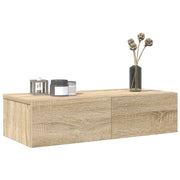 Wall shelf with drawers 60x26.5x15cm treated wood Sonoma oak colour