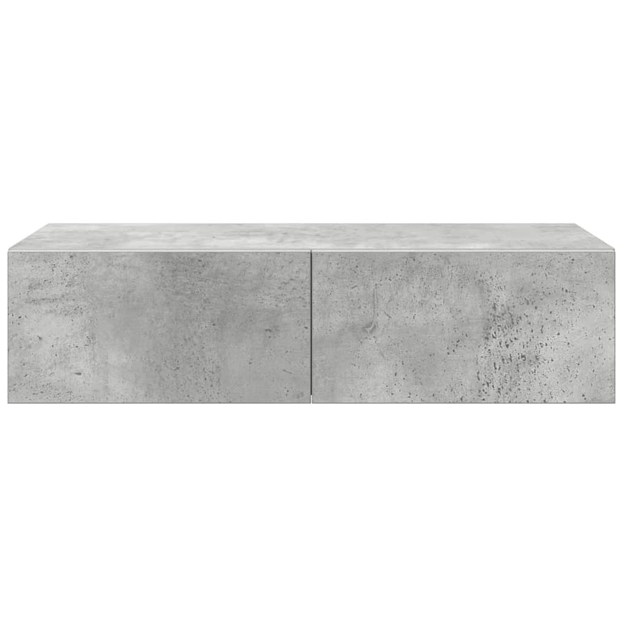 Wandschap met lades 60x26,5x15 cm bewerkt hout betongrijs