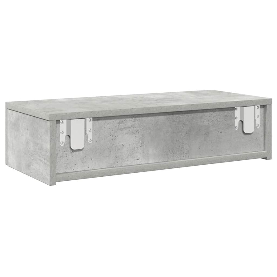 Wandschap met lades 60x26,5x15 cm bewerkt hout betongrijs