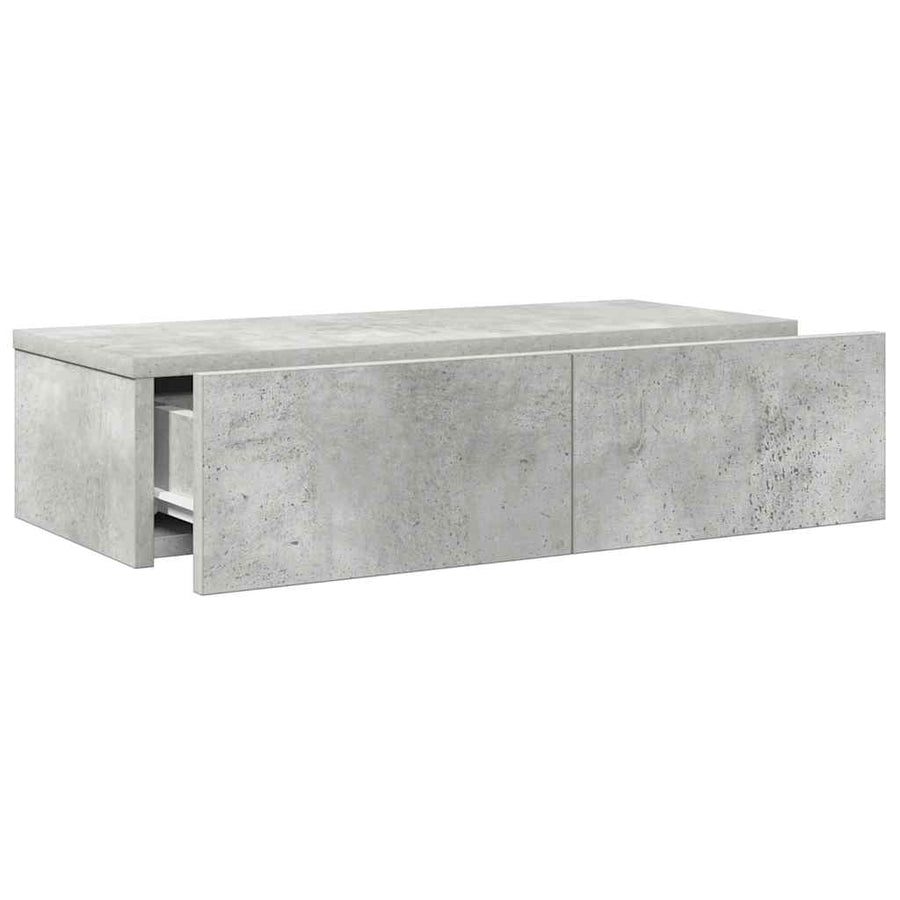 Wandschap met lades 60x26,5x15 cm bewerkt hout betongrijs