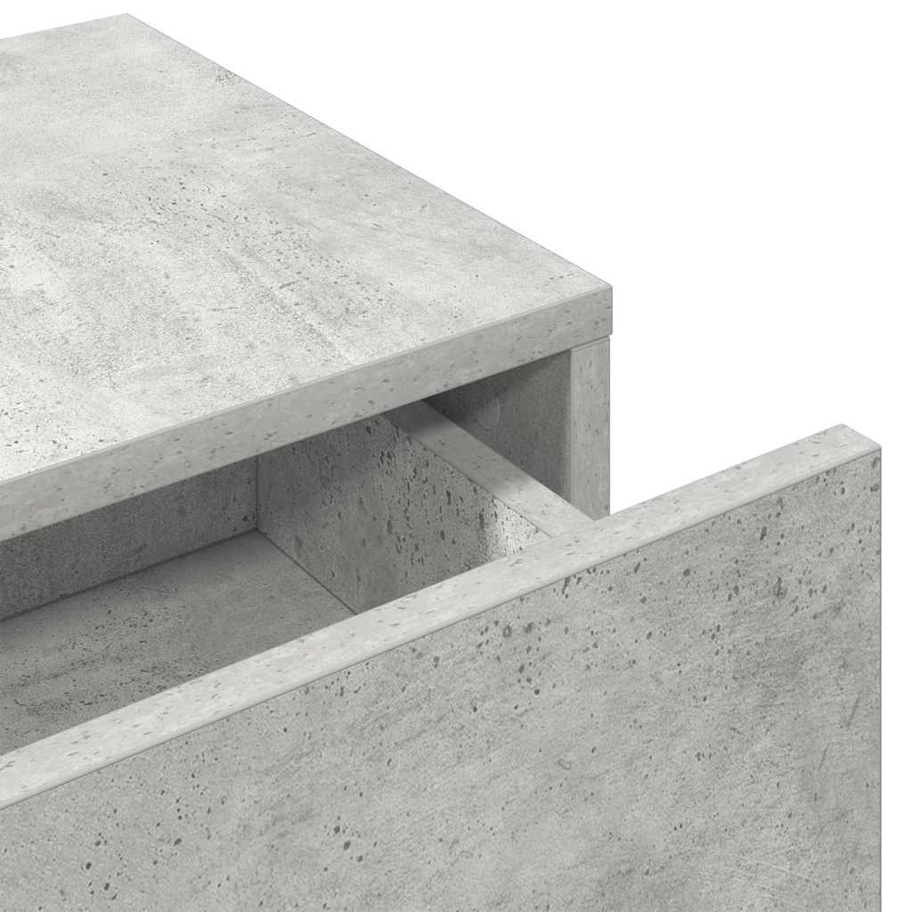 Wandschap met lades 60x26,5x15 cm bewerkt hout betongrijs