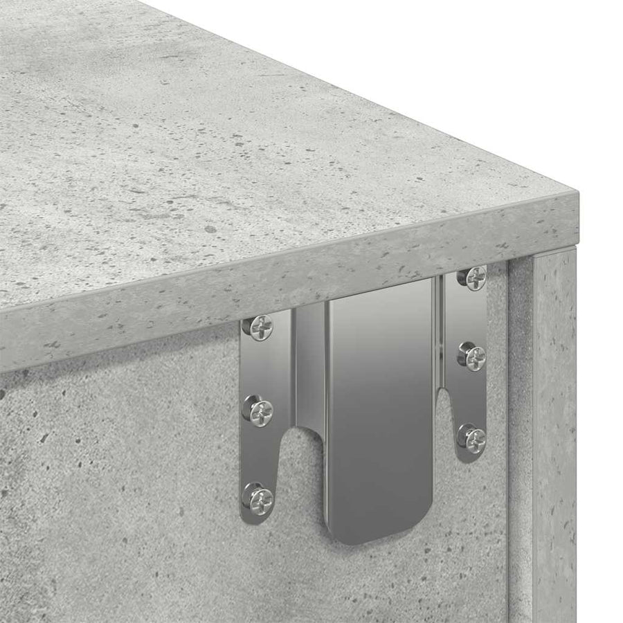 Wandschap met lades 60x26,5x15 cm bewerkt hout betongrijs