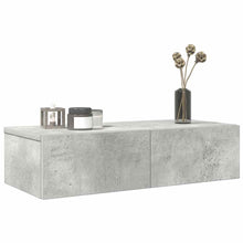 Wandschap met lades 60x26,5x15 cm bewerkt hout betongrijs