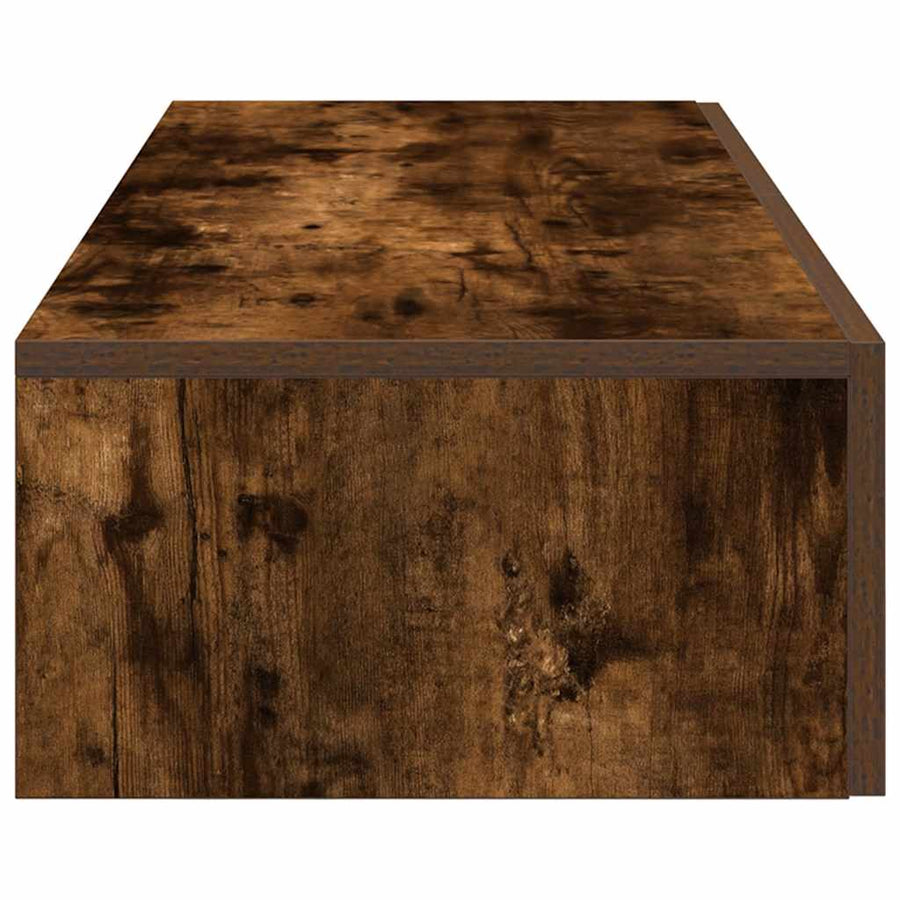 Wandschap met lades 60x26,5x15 cm bewerkt hout gerookt eiken