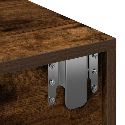 Wandschap met lades 60x26,5x15 cm bewerkt hout gerookt eiken