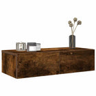 Wall shelf with drawers 60x26.5x15 cm treated wood smoked oak