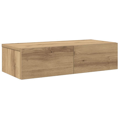 Wandschap Met Lades 60X26,5X15 Cm Bewerkt Hout Artisanaal Eiken 60 x 26.5 x 15 cm artisanaal eikenkleurig