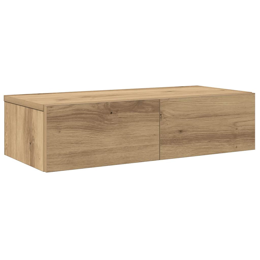 Wandschap Met Lades 60X26,5X15 Cm Bewerkt Hout Artisanaal Eiken 60 x 26.5 x 15 cm artisanaal eikenkleurig