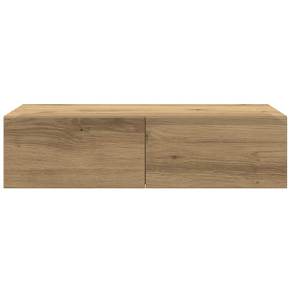 Wandschap Met Lades 60X26,5X15 Cm Bewerkt Hout Artisanaal Eiken 60 x 26.5 x 15 cm artisanaal eikenkleurig