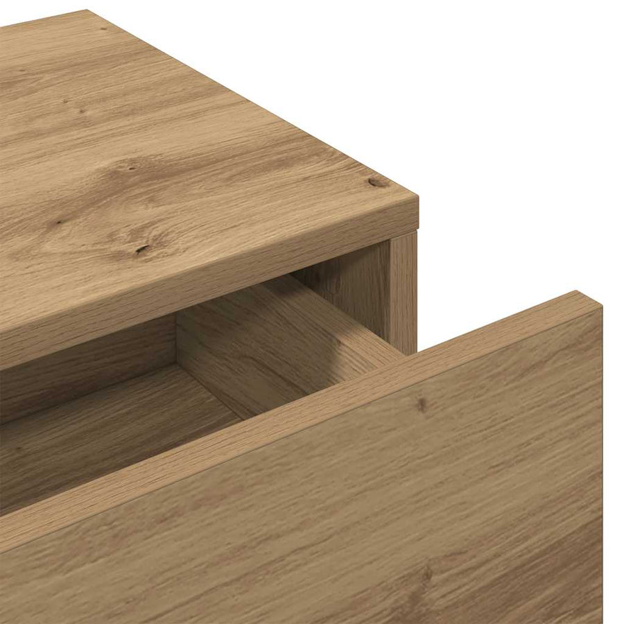 Wandschap Met Lades 60X26,5X15 Cm Bewerkt Hout Artisanaal Eiken 60 x 26.5 x 15 cm artisanaal eikenkleurig