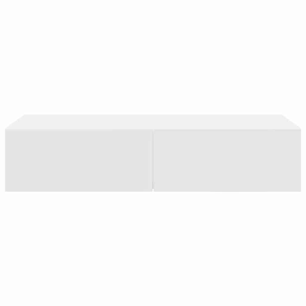 Wandschap Met Lades Bewerkt Hout 80 x 33 x 17 cm Wit