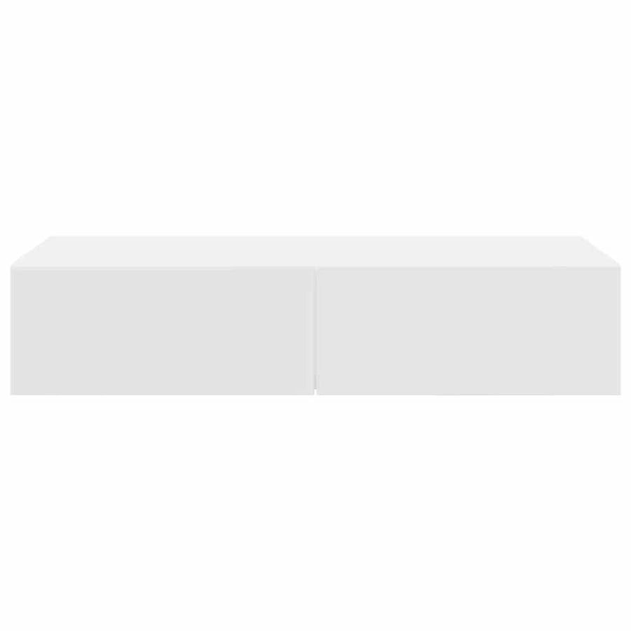 Wandschap Met Lades Bewerkt Hout 80 x 33 x 17 cm Wit
