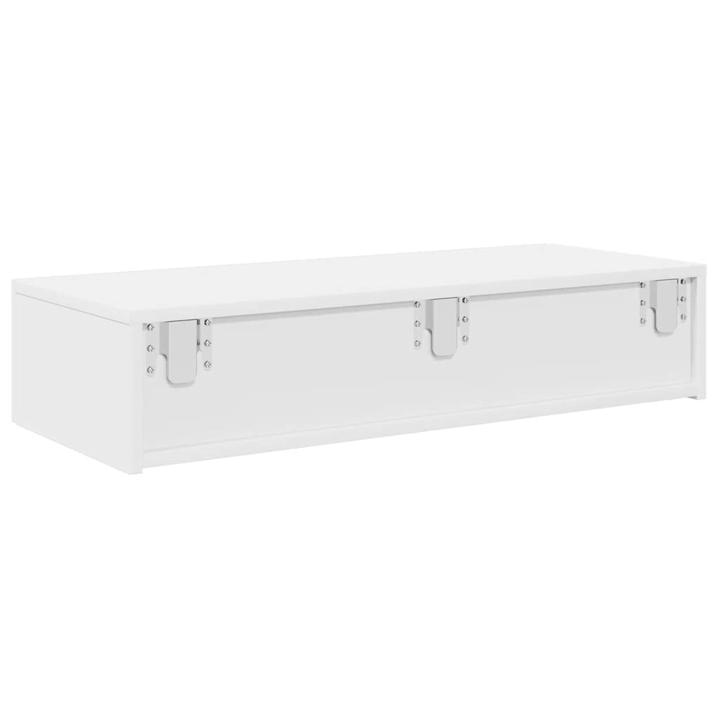 Wandschap Met Lades Bewerkt Hout 80 x 33 x 17 cm Wit