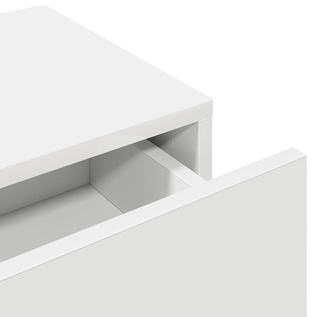 Wandschap Met Lades Bewerkt Hout 80 x 33 x 17 cm Wit