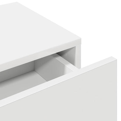 Wandschap Met Lades Bewerkt Hout 80 x 33 x 17 cm Wit