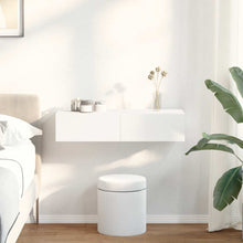 Wandschap Met Lades Bewerkt Hout 80 x 33 x 17 cm Wit