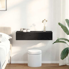 Wandschap met lades 80x33x17 cm bewerkt hout zwart