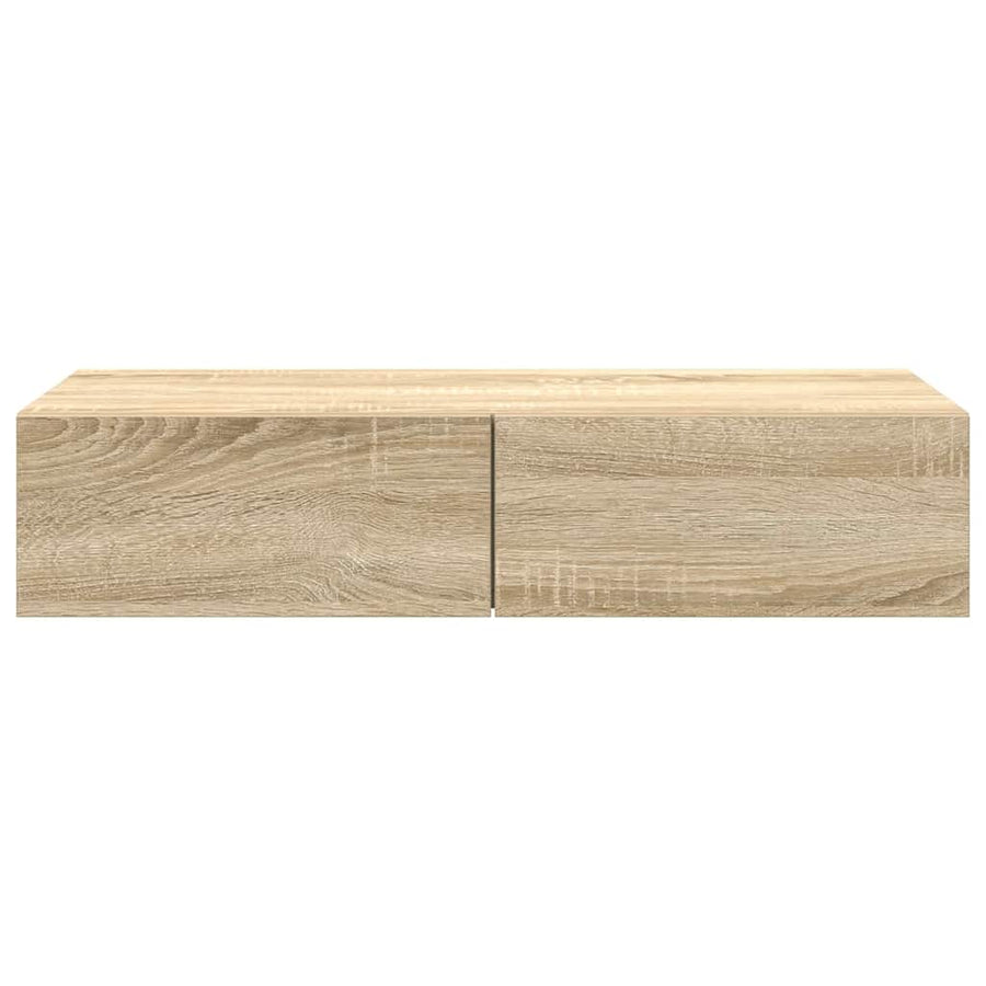 Wandschap Met Lades Bewerkt Hout Kleur 80 x 33 x 17 cm Sonoma eiken