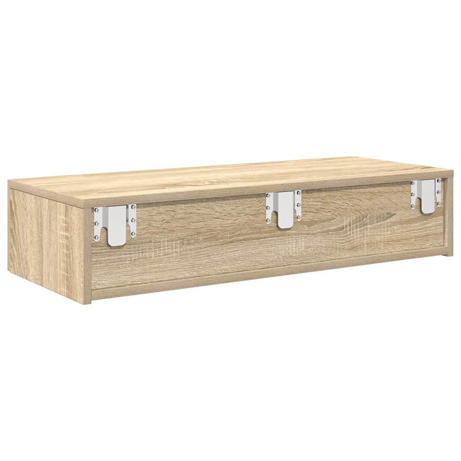 Wandschap Met Lades Bewerkt Hout Kleur 80 x 33 x 17 cm Sonoma eiken