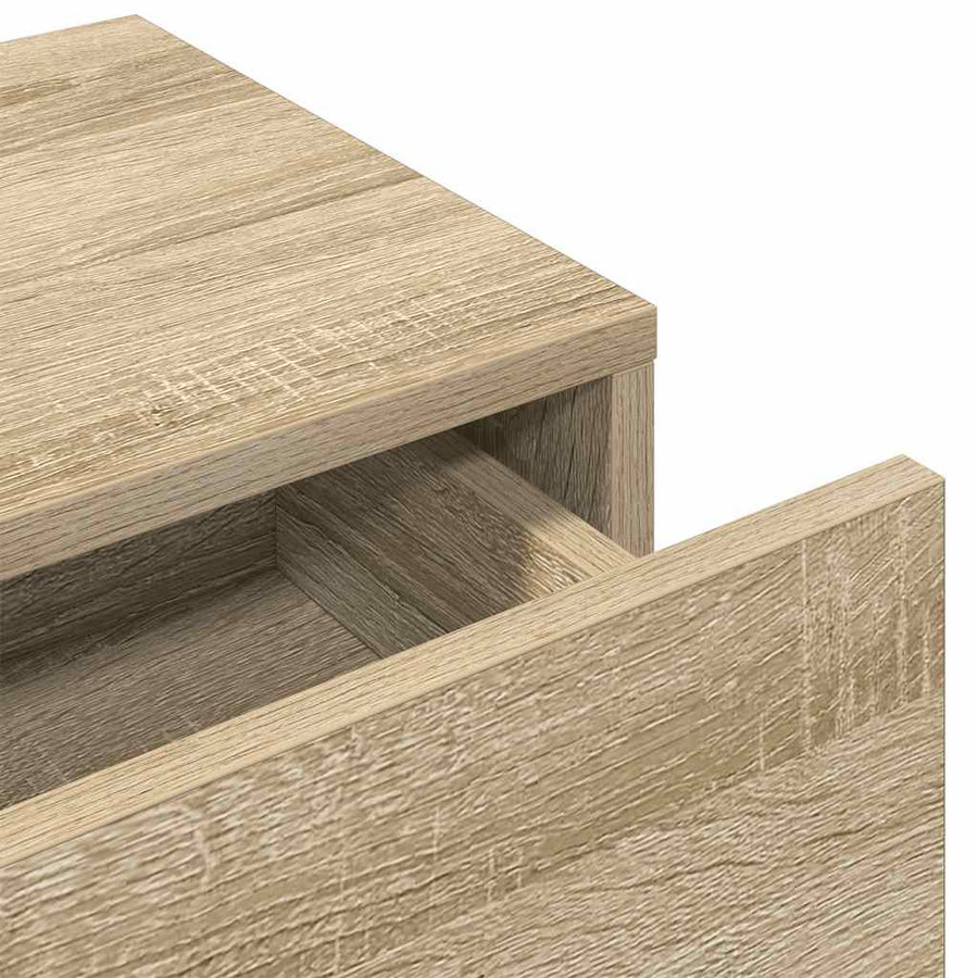 Wandschap Met Lades Bewerkt Hout Kleur 80 x 33 x 17 cm Sonoma eiken