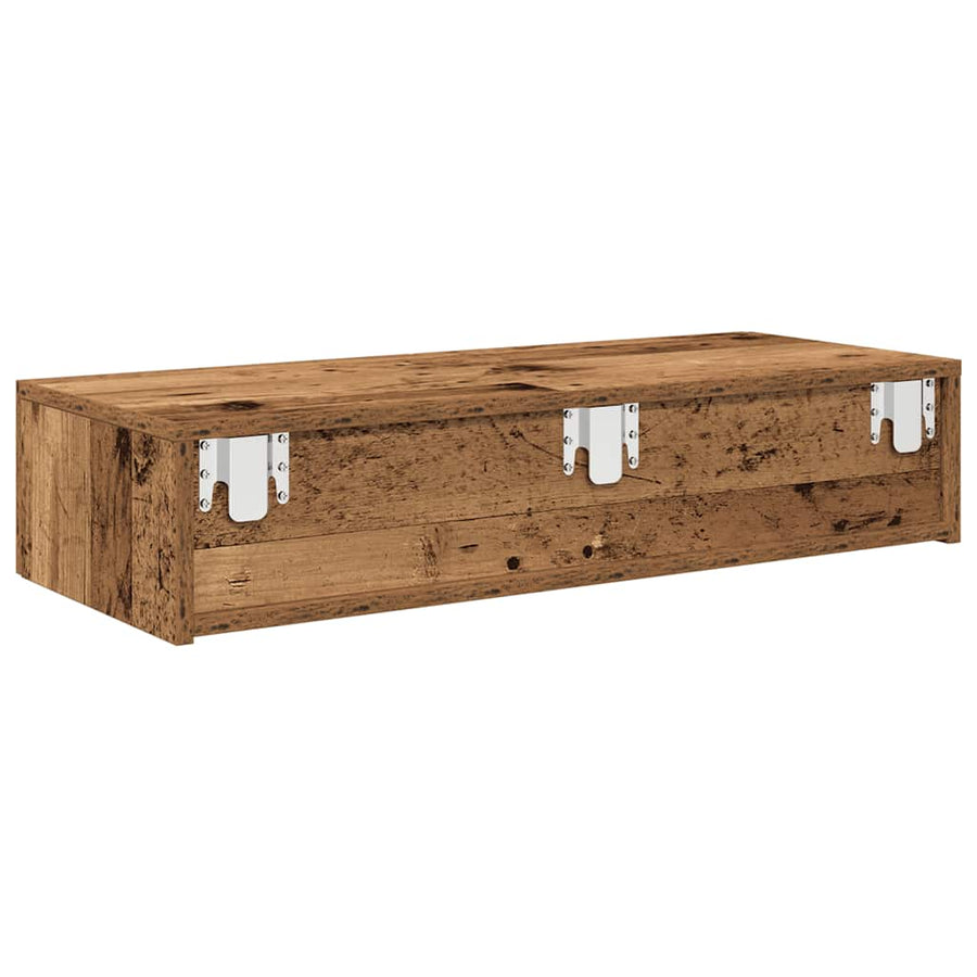 Wandschap Met Lades Bewerkt Hout Kleurig 80 x 33 x 17 cm Oud hout