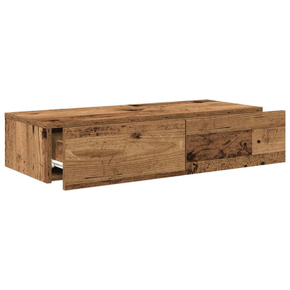 Wandschap Met Lades Bewerkt Hout Kleurig 80 x 33 x 17 cm Oud hout